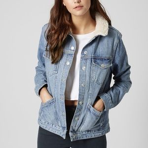 Topshop Sherpa Denim Jacket